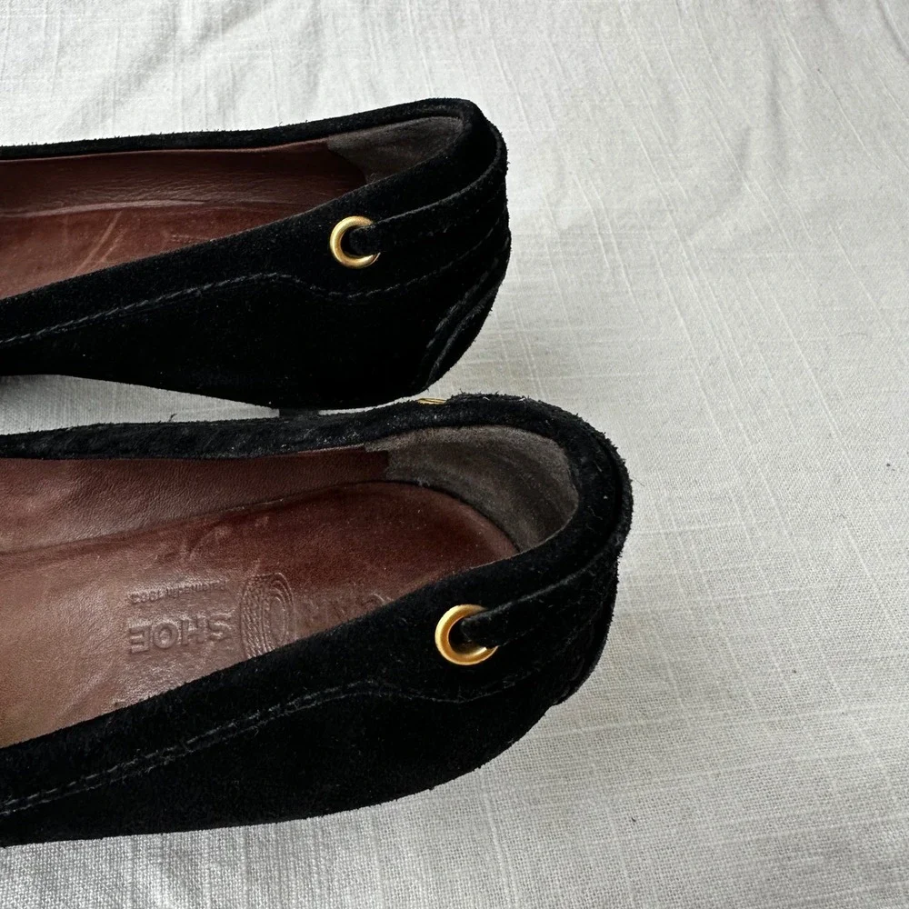 The Original Car Shoe Suede Kitten Heel‎ Pumps Pointed Toe  Black 36.5